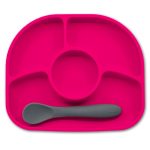 BBLUV - Yümi - Juego De Platos Y Cucharas De Silicona - Rosa