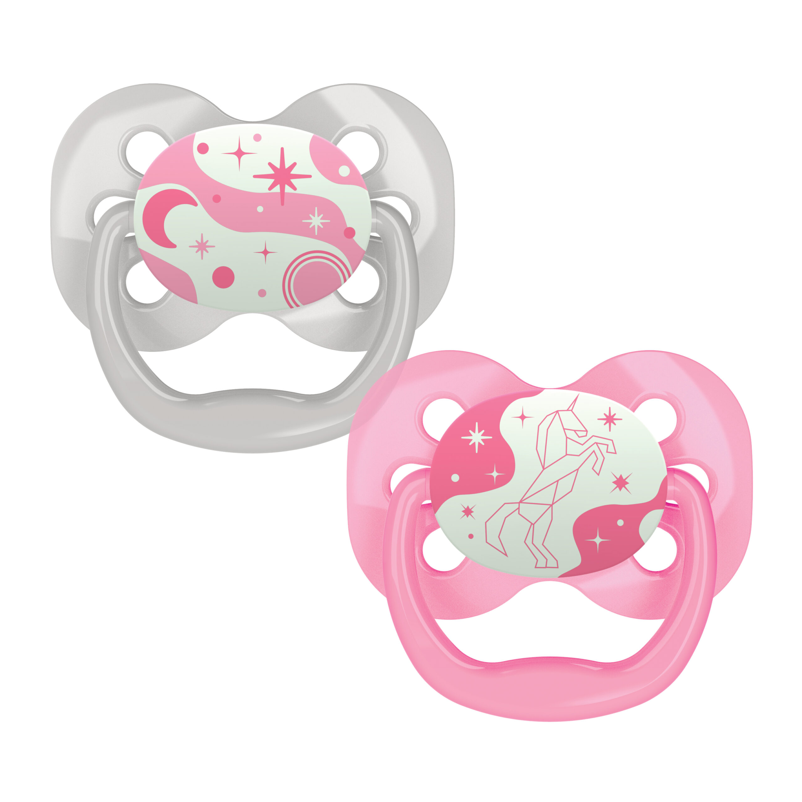 Set de 2 Chupones de 0-6M ADVANTAGE BRILLA ROSA