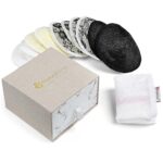 Almohadillas de lactancia lavables de fibra de bambú con cordones mixtos