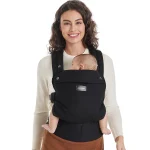 Portabebés Negro Momcozy - Ergonómico, Cómodo y Ligero