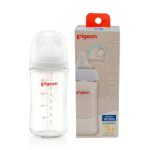 Biberón Pigeon de Vidrio Peristáltico Blanco 240 ml / 8oz.
