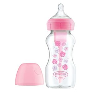 Biberón Boca Ancha Options+ 270ml Rosa - DR BROWN