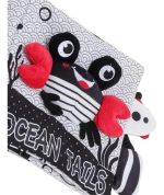 Libro Sensorial de Tela Alto Contraste para Bebé –Ocean Tails | Estimulación Visual 0+ Meses