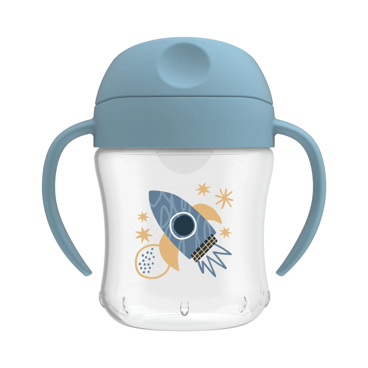 Vaso de Transición Antiderrame con boquilla Suave 6 oz/180ml color azul