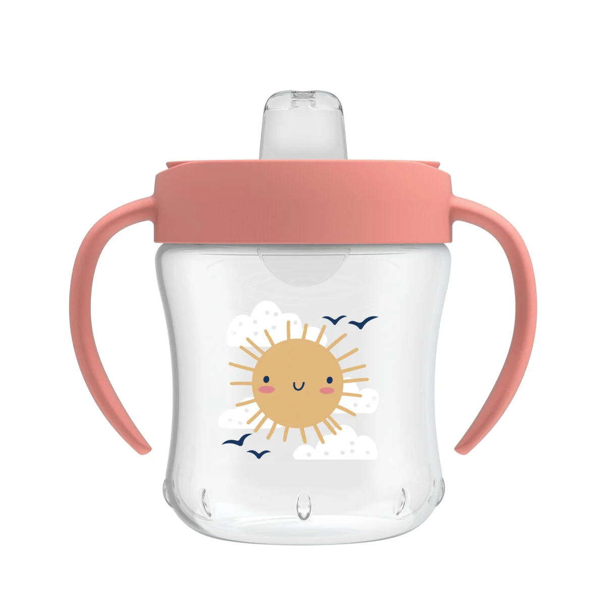 Vaso de Transición Antiderrame con boquilla Suave 6 oz/180ml color rosa - Imagen 2