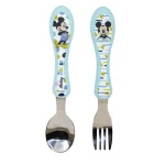 SET DE CUBIERTO DE ACERO MICKEY MOUSE 2PCS