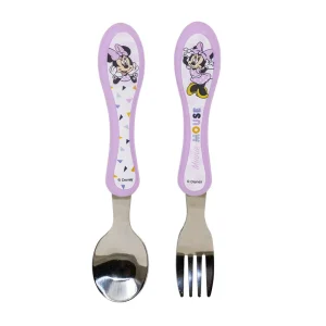 SET DE CUBIERTO DE ACERO MINNIE MOUSE 2PCS