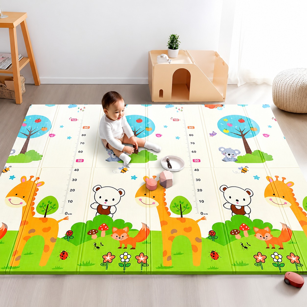 Alfombra Tapete Reversible Para Bebes- Animales