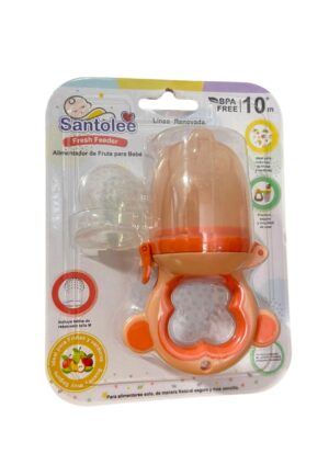 Alimentador de Fruta para Bebé Santolee 3+ Meses - BPA Free - Mono Naranja