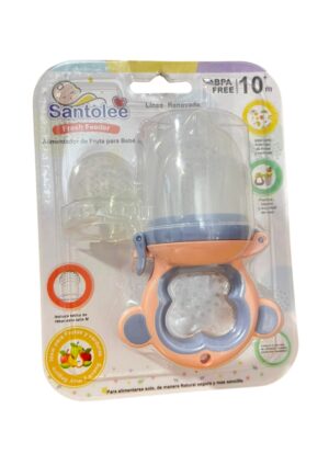 Alimentador de Fruta para Bebé Santolee 3+ Meses - BPA Free - Mono Rosa