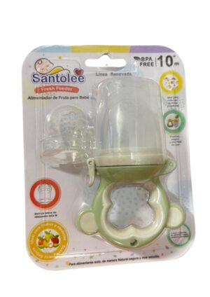 Alimentador de Fruta para Bebé Santolee 3+ Meses - BPA Free - Mono Verde