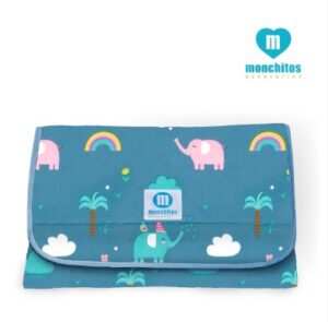 Cambiador Portátil Premium – Elefante Rosa y Arcoíris