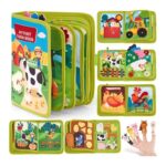 Libro Sensorial Montessori de Tela – Mi Primera Granja con Marionetas de Dedos | 3+ Meses