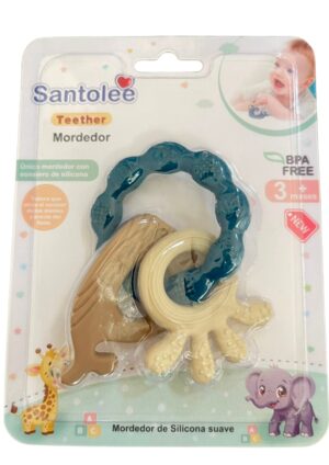 Mordedor Sensorial de Silicona Azul - Santolee