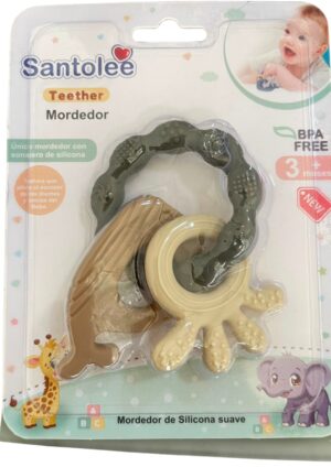 Mordedor Sensorial de Silicona Gris - Santolee