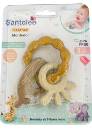 Mordedor Sensorial de Silicona Mostaza - Santolee