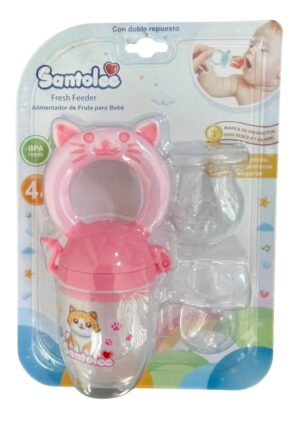 Mordedor Sensorial de Silicona Gatito Rosado - Santolee