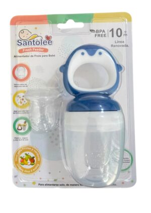 Mordedor Sensorial de Silicona Pinguino Azul - Santolee